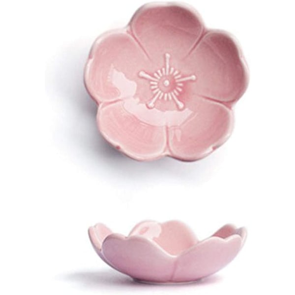 4st Sakura-formad keramik Kryddrätter Kryddrätter Sallad Soja Sushi Wasabi Doppskålar, Tepåshållare