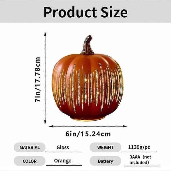 Twinkle LED-lysgresskar, tidsstyrt lysende glitrende stjernenattdekor glassgresskar 15cm