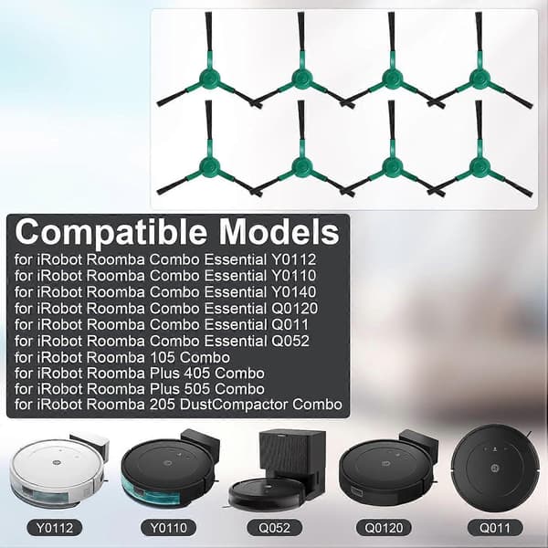 iRobot Roomba Side Brushes Set (8 pcs) Improved Cleaning