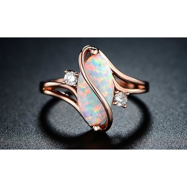 Plated Created Ruby, White Fire Opal & Cubic Zirconia Accents Ring