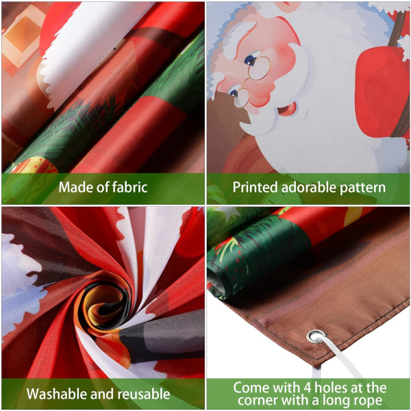 God Jul Dörrskydd Jul Hängande Banner Jultomte Dörrskydd Tyg Polyester Jul Dörrskydd Jul Dörrdekorationer, 70,9 x 35,4 Tum