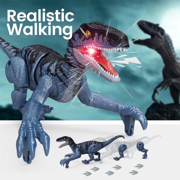 Mini-kauko-ohjattavat dinosaurukset, dinosaurusten lelut pojille 3 4 5 6 7 8+, 2,4 GHz:n yhden painikkeen demo-dinosaurukset, lasten lelut lahjoiksi syntymäpäiville ja jouluun