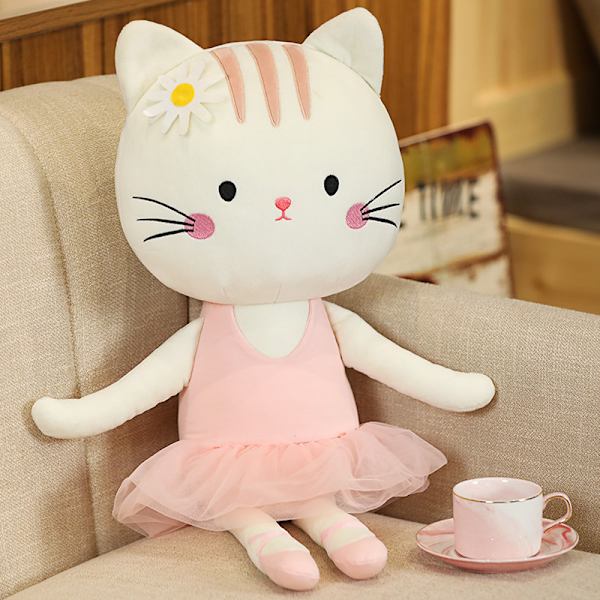 Ballerina Dukker Kitty Plysj Katt Leker Balett Dans Resitasjon Gaver for Jenter 13,5 Tommer
