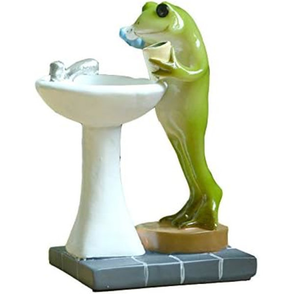Miniatyrträdgårdsfe groda figurin-det är en ny dag