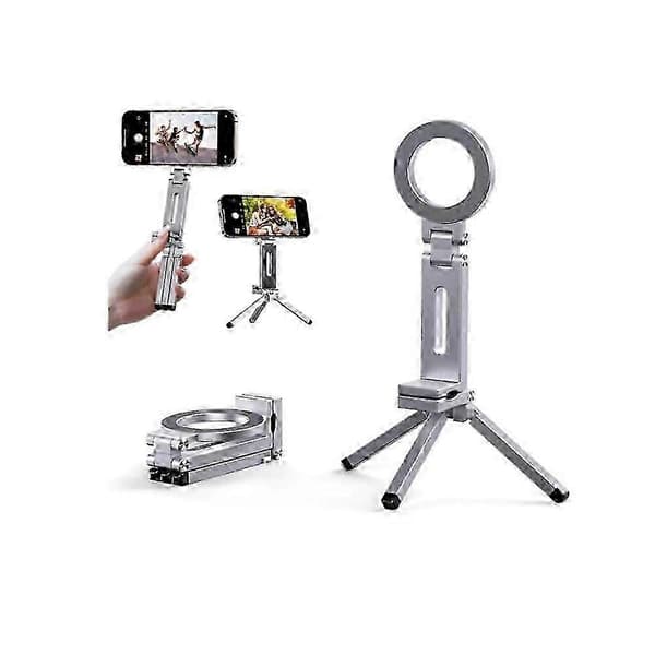 Magnetisk telefonstativ til iPhone, magnetisk lommetelefonstativ i aluminium