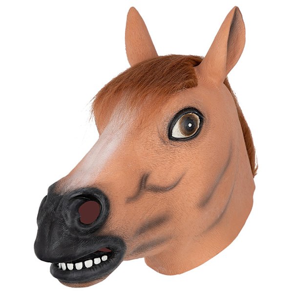 Halloween Cosplay Dyrehoveddækning Hvid Brun Sort Hest Maske Latex Maske C