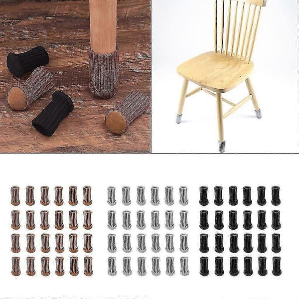 24 stk. Stolsokk Høy Elastisk Møbelbentrekk med Tykke Puter Light grey