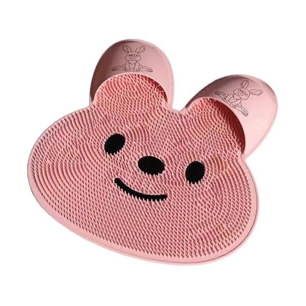 Fotborste i silikon - Massagepärlor Halkfri - Duschpedikyr Matta pink 1pcs