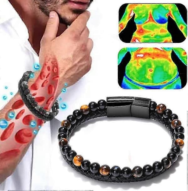 Humanic+pro Maxhematie Perle, Titaniumion Terapi Armbånd Maxhematie Perle -CHW black yellow Diameter 21cm