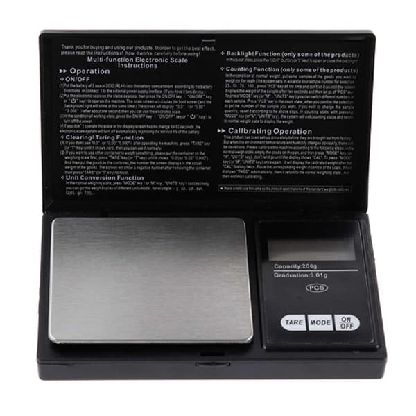 Foldable Digital Pocket Scale / Mini Scale / Jewelry Scale (0.01-200g) black black