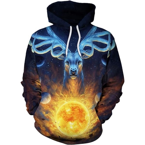 Herre Langærmet Hoodie Halloween Morsom Crew Neck Genser med Kengurulomme Jul Flerfarget 3D Print Genser Genser（Størrelse：L） Style18 L