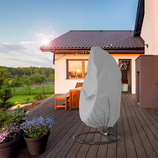 Skyddande överdrag för hängande stol, flytande stol hängande stol överdrag 190 x 115 cm, vattentät, vindavvisande-Grå