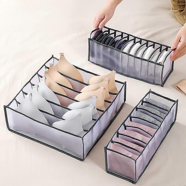 Set of 3 Foldable Drawer Organizers Storage Boxes for Underwear, Socks, and Pants