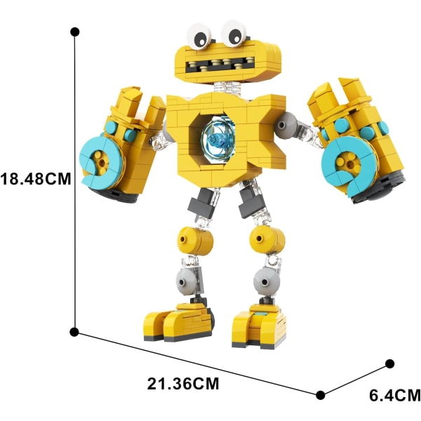 Gul Wubbox Actionfigur Modell - My Monsters  Wubboox Djurfigur Docka Plyschleksak - Födelsedag Ideal Gåvor Modell för Barn, Vänner, Spel (256 Bitar)