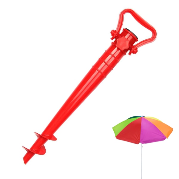 Parasollhållare strand eller jordgrön med jordpluggar för parasoll ， 25-35 mm-Röd