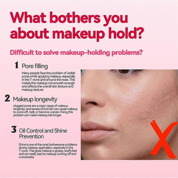 1-3x Ansiktsprimer Pore Base Gelkrem, Isolasjonsconcealer NICE Cream