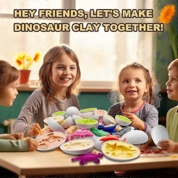 Playdough Dinosaur Eggsett med leker og tilbehør for gutter og jenter i alderen 3-8 år 2025
