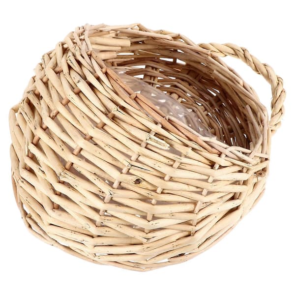 Vävd blomkorg för förvaring med beige rotting 1 stycke
