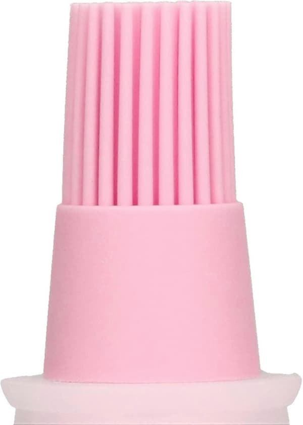 Oliedispenser med børste, lækagesikker fødevaregodkendt silikoneflaske til grill, bagning, madlavning (pink)