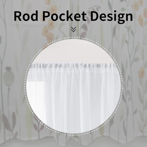Blommiga fjärilsgardiner för vardagsrum 63 tum (ca 160 cm) långa 2-delars set Elegant gul blommig
