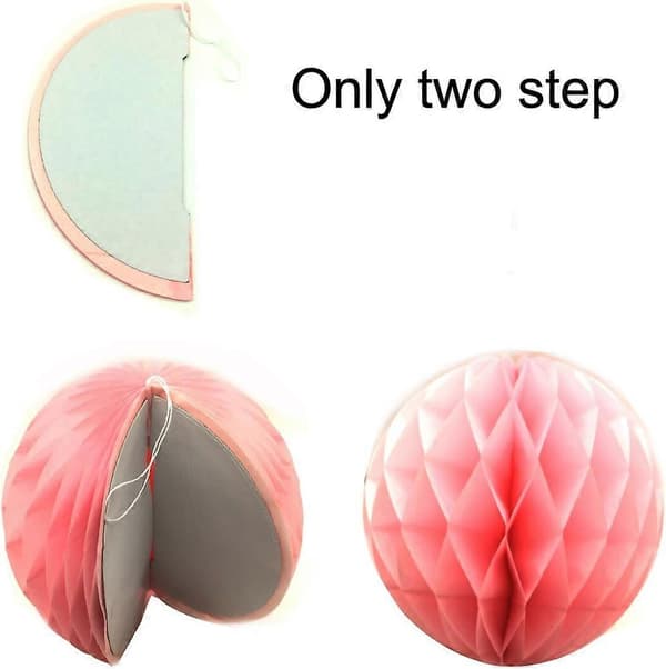Papir Pompom Vifte Ball Honeycomb Romdekorasjon Bryllup Bursdag Påske Dåp Bursdag - Rosa, 2024 Ping
