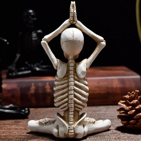 Spooky Spiritual Skull Resin Sculpture - Hauska Halloween-koriste - Kuolleiden päivä - Jooga-koriste toimistoon