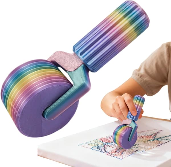 5D Diamond Art Painting Roller Tool, 3D-printed Gradient Color Press Roller for Full Drill Rhinestone Embroidery, DIY Craft Accessories
