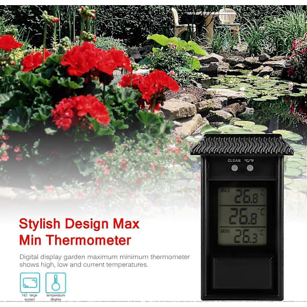 Drivhus Termometer, Vandtæt Min Digital Drivhus Termometer Monitor 0.1C Opløsning
