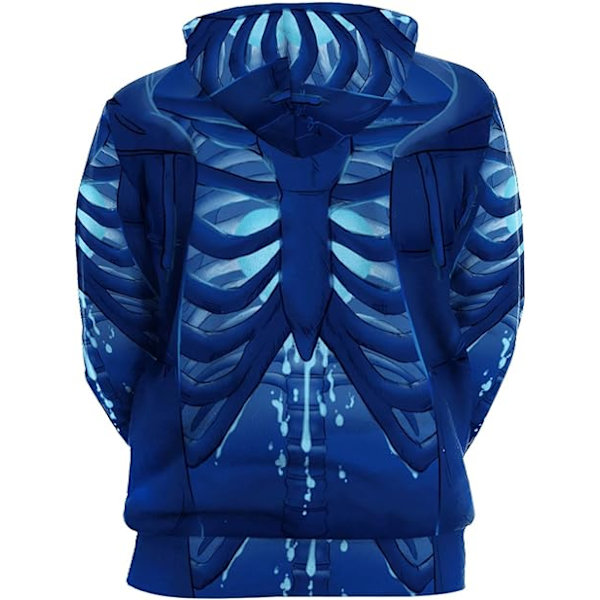 Herr långärmad huvtröja Halloween rolig besättning hals sweatshirt med känguruficka jul flerfärgad 3D-tryck tröja tröja（Storlek：M） Style09 M