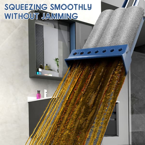Roterbart hode bredd flat mopp Arbeidsbesparende rengjøringsmopp for hjem i stuen Blue 2 mop pads
