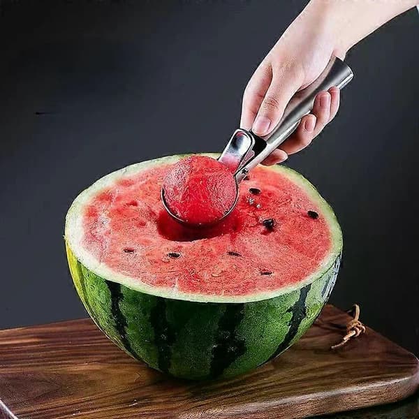 2-i-1 Iscremske i rustfrit stål, kraftig frugtske til melon og småkagedej