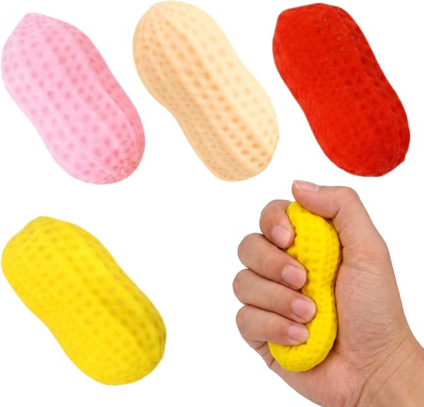 3-pack Peanut Squeeze Toys, Crispy Peanut Squeeze Toys, Peanut Squeeze Toys, Stress Relief Sensory Tools, Random Color Peanut