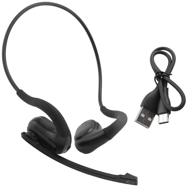 Trucker Bluetooth Headset Wireless Headphones with Detachable Boom Microphone, Mute Button, Open Ear