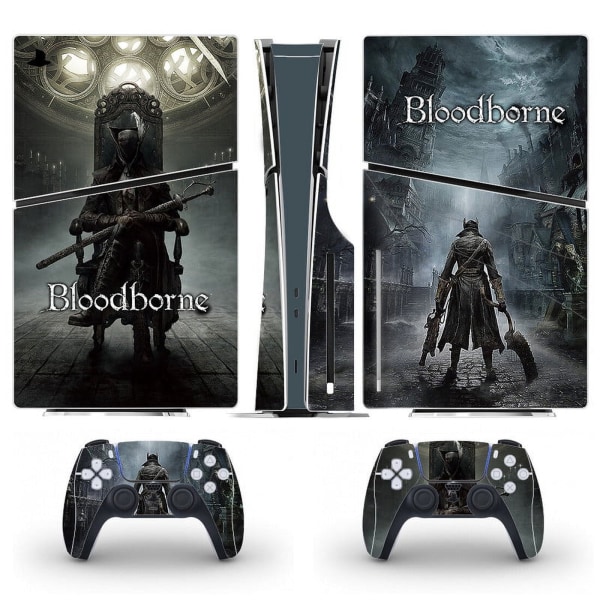 Playstation 5 Slim Ps5 Slim Bloodborne Skin Decal and Controller Stickers Set, Reptålig (Disk03) Style06