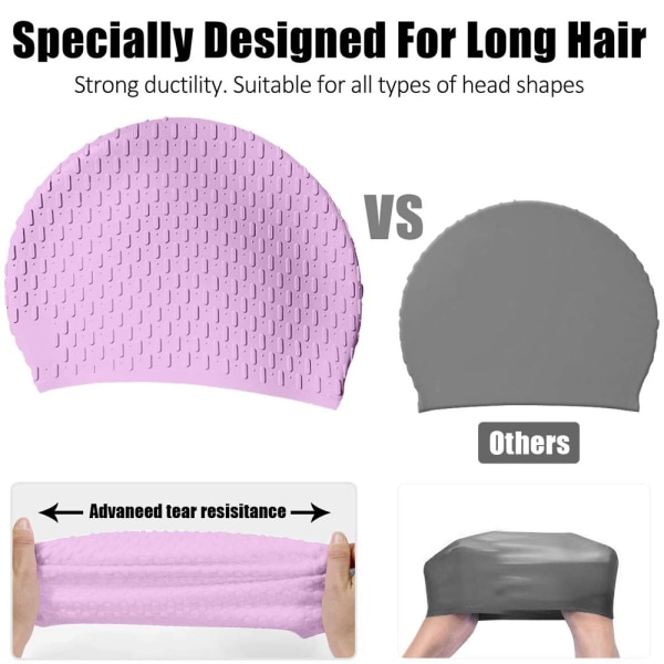 Cap, bekväm cap idealisk för lockigt kort medellångt hår, cap för kvinnor och män - lila
