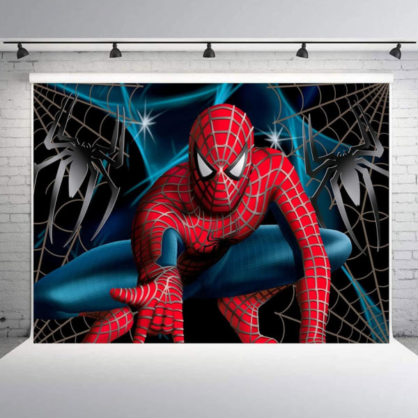 7x5FT Superhelt Spiderman Fotografi Vinyl Fotobaggrund til Børns Fødselsdagsfest Baggrund Dekoration