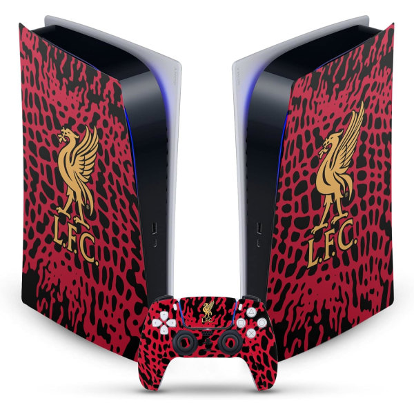 Fotballklubb Abstrakt Penselkunst Vinyl Frontplate Gaming Skin Klistremerke Kompatibel Med PlayStation 5 PS5 Digital Edition Konsol&DualSense Controller02