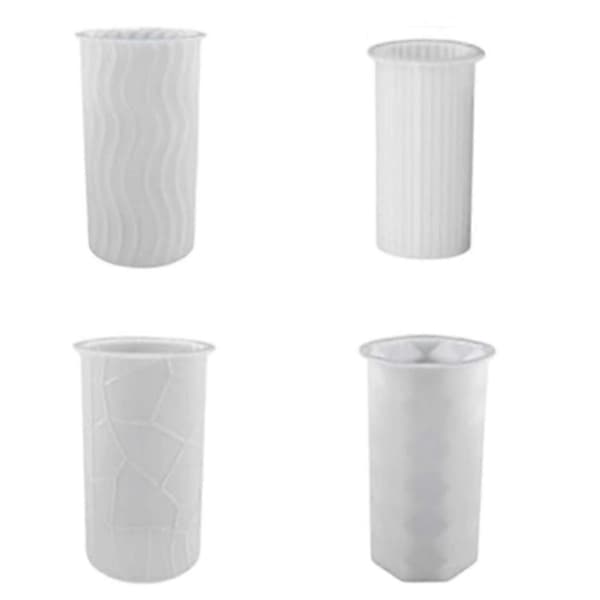 6 stk silikonformsett for stearinlys, bobleform for søylelys, 3D sekskantet sylinderform for stearinlys
