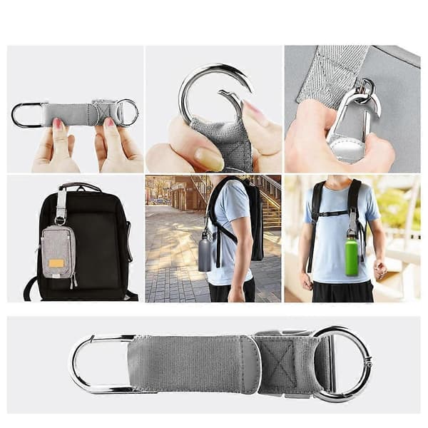 Elastisk jacka Gripper Reserem med D-ringkrokar och spänne, resväskebälten resetillbehör Gray