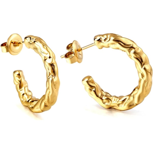 guld handgjorda kedjespänne örhängen för kvinnor, allergivänliga och olika stilar, perfekt för födelsedagsfester, jul och gåvor (C-formade)