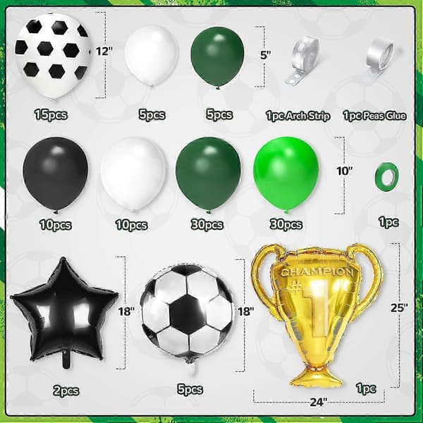 Mesterskapsfotballfestdekor med troféballonger og girlander