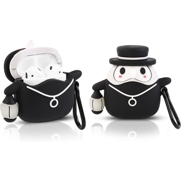 Cartoon-fodral för Airpods 2:a/1:a generation, 3D-animationskaraktärsdesign i silikon, skyddande stötsäkra fodral med nyckelring för Airpods-hörlurar