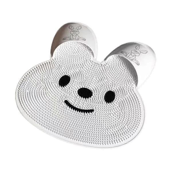 Fotborste i silikon - Massagepärlor Halkfri - Duschpedikyr Matta white 1pcs