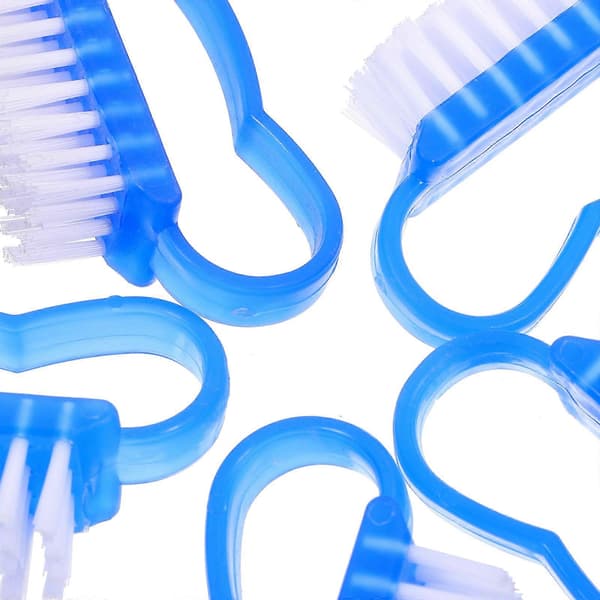 Negleskrubbebørste Neglerensebørste til rengøring 50 stk. blå plast