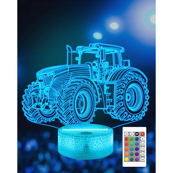 Hologram-kontroller 3D nattlys for barn, 16 farger og fjernkontroll med dimmerkontroll, tilbehør til gutter og jenters videospillrom, julegave eller bursdagsgave til barn