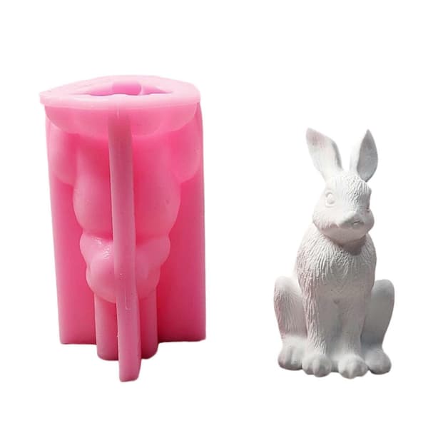 3D Kaniner Form Silikone Lysforme Epoxyharpiks Silikoneforme til Lys Sæbefremstilling Beton Silikoneforme