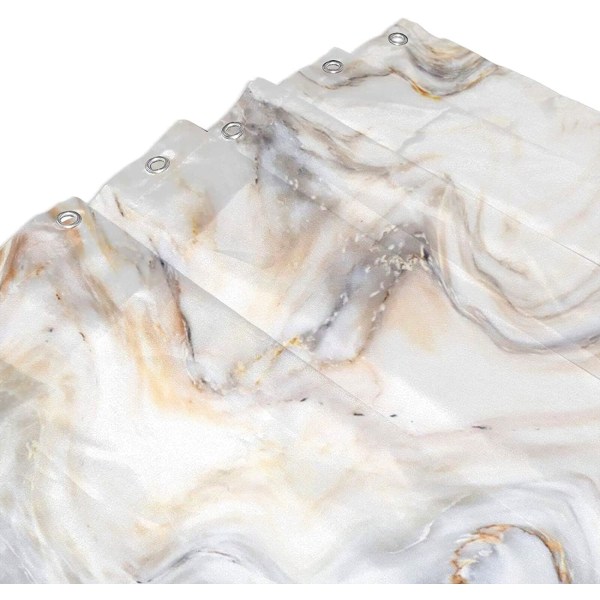 Duschdraperier 180x180cm Mould Vattentät badrumsgardin i marmor Tvättbar baddraperi med 12 krokar 180 x 180 CM