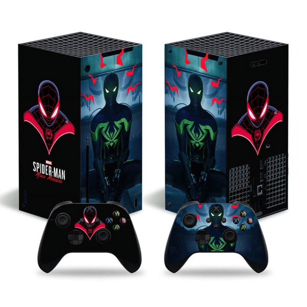 Spider Man Xbox Series X -liimakalvo - Yhteensopiva XSX:n kanssa - Kannen mukauttamiseen Konsoli - Irrotettava vinyylifolio - HD-laatu, mailit Style18