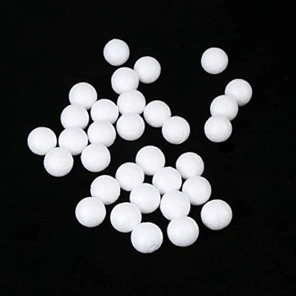HEALLILY 100 stk. skumhåndverkskuler Glatte isoporballer Runde polystyrenkuler DIY-modelleringskunstprosjekter Juledekorasjon (Solid 2 cm)