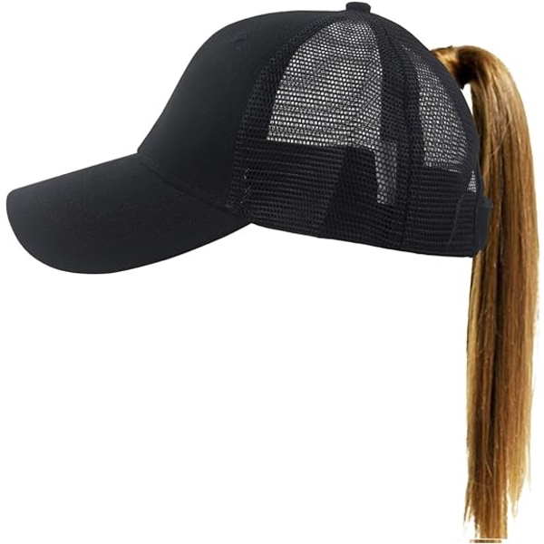 Dame Hestehale Baseball Cap Messy Høy Knute Justerbar Enkelt Trucker Dad Hat